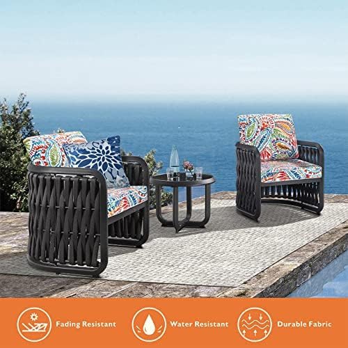 JMGBird Outdoor Cushion Tufted Pillow, Deep Seat Outdoor Chair Cushion 22"x22" Patio Cushions for Outdoor Furniture