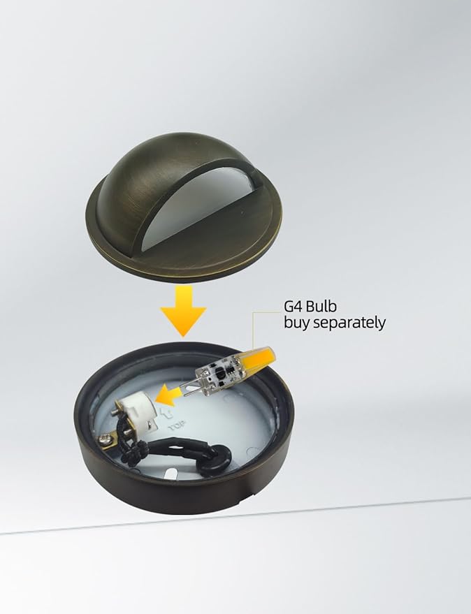 COLOER Die-cast Brass Deck Lights Fixture(Bronze), 12V-24V Low Voltage Landscape Lighting, Outdoor Deck Light for Railing, Deck, Patio, Yard, Garden, Walkway and Driveway(401B,10-Pack Without Bulb)