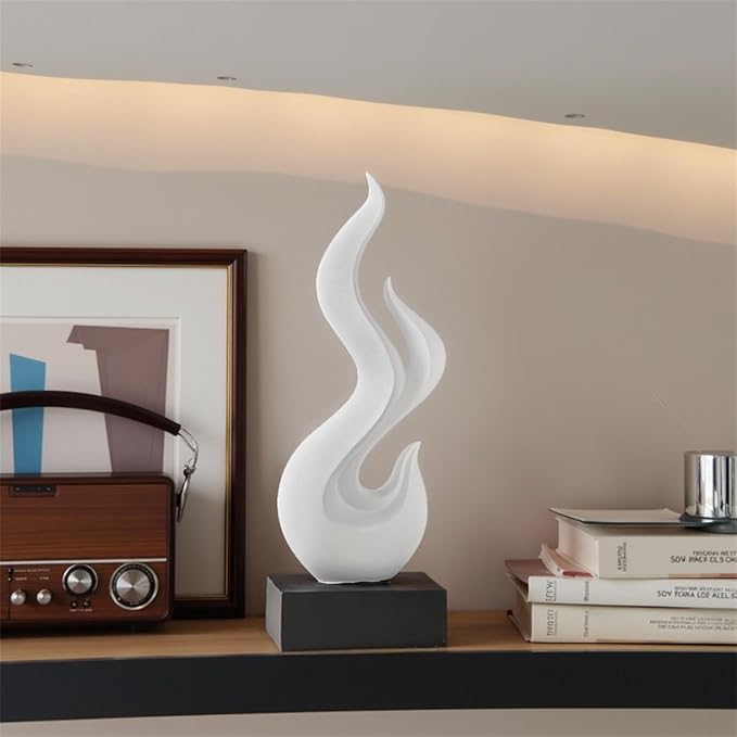 AWNR Abstract Art Deco Decor Statues for Home,Shelves,Table,Living Room, Dining Room,Modern Sculpture Decoraciones of Homes for Sale (White)