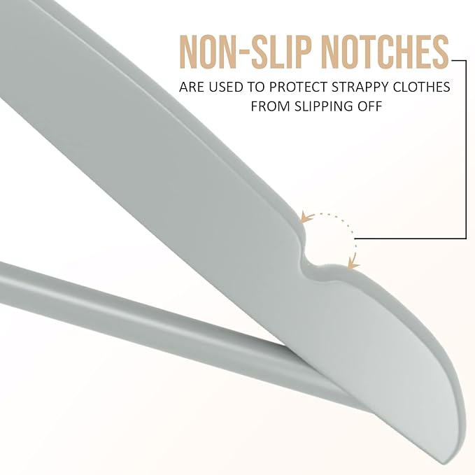 Utopia Home Premium Wooden Hangers 20 Pack - Durable & Slim Coat Hanger - Suit Hanger with 360-Degree Rotatable Hook - Wood Hangers with Shoulder Grooves (Grey Color)