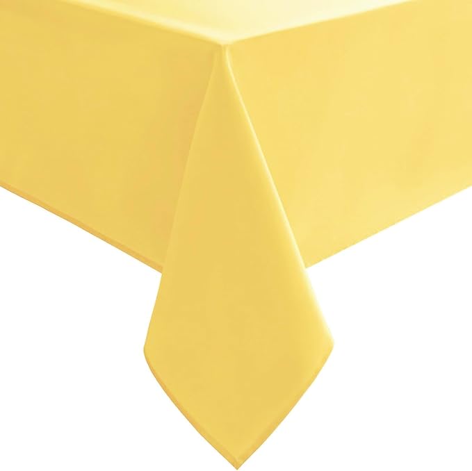 Hiasan Waterproof Tablecloth Rectangle - Washable Fabric Table Cloth for Dining Room Kitchen Birthday Party and Outdoor Use, Yellow, 54 x 108 Inch