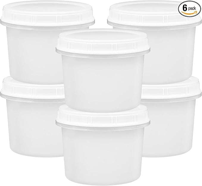 TUZAZO 12 Oz Food Storage Containers with Screw Lids, 6-Count Reusable Small Plastic Soup Containers for Portion and Meal Prep | Microwave-, Freezer-, Dishwasher-Safe | BPA Free