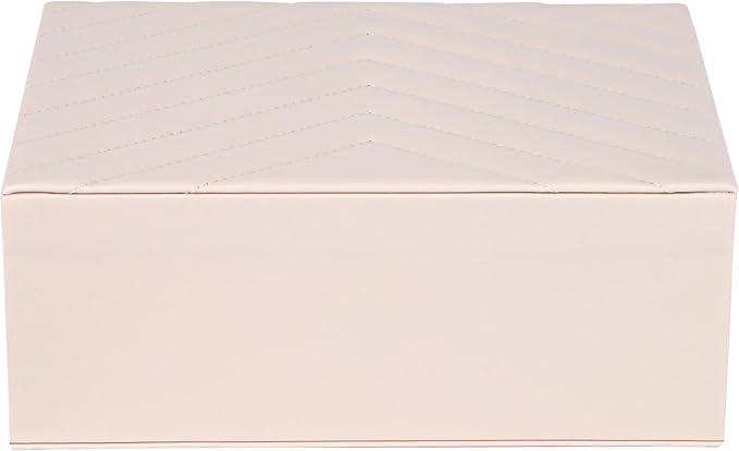 HofferRuffer Jewelry Box with Drawer for Women‌ Girls, Faux Leather Storage Jewelry Organizer Jewelry Case with Two Layers Display for Earrings Rings Necklaces (White)