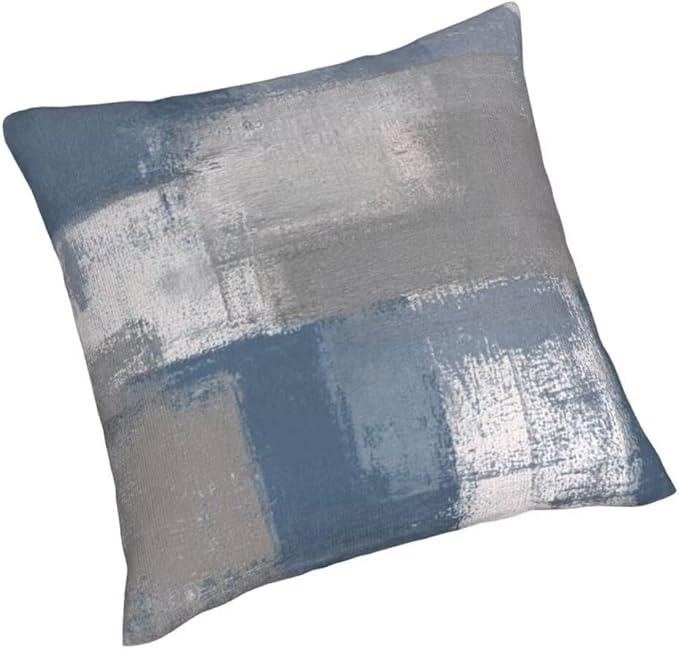 Blue and Grey Pillow Covers 18 x 18 Inch Set of 2 Modern Abstract Art Decorative Throw Pillow Covers Outdoor Cotton Farmhouse Cushion Cases for Home Sofa Couch Living Room Decor