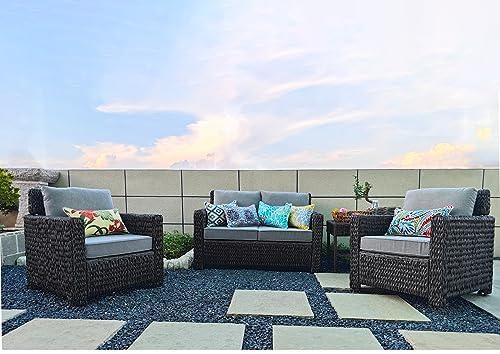 JMGBird Outdoor Seat/Back Chair Cushion Tufted Pillow, Indoor Deep Seat Chair Cushion Set 22"x22"