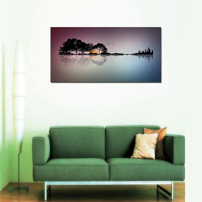 DZL Art A72650 Guitar Wall Art Canvas prints for bedroom living room bathroom Wall Decor kitchen artwork Guitar Island Canvas Prints Man Cave Music Lover Gift