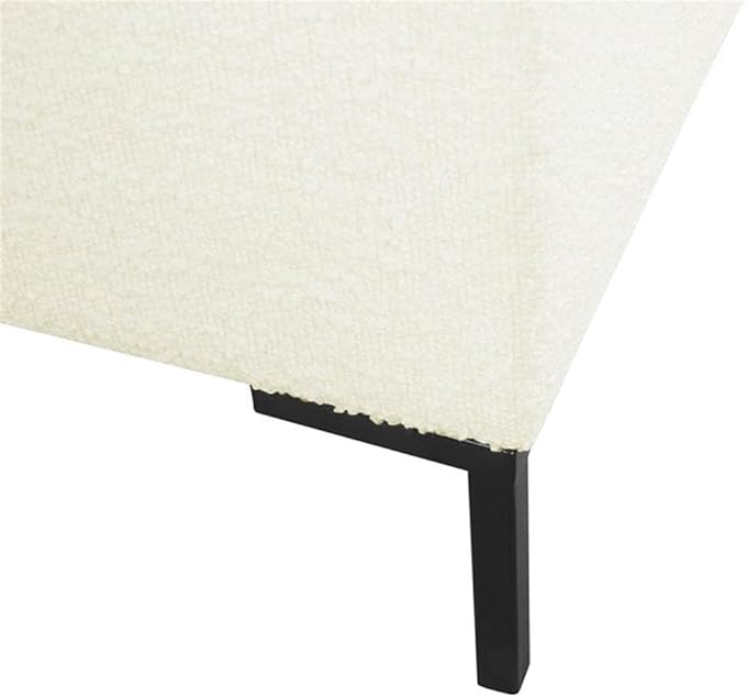 HomePop Upholstered Storage Bench with Metal Leg Home Décor|Bench with Storage for Living Room & Entryway - Cream Boucle