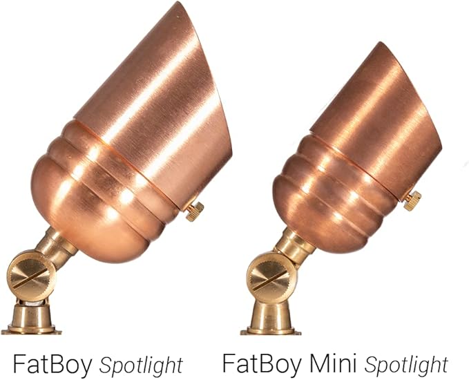 VOLT Fat Boy 12V Outdoor Mini Spotlight (Copper) for Low Voltage Landscape Lighting of Yard, Lawn, Garden, Patio, Trees & House