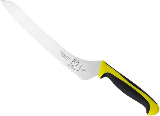 Mercer Culinary Millennia Color Handle Cutlery 9" Offset Bread Knife (Wavy Edge) Yellow