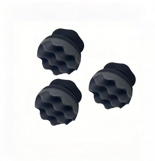3PCS Tire Shine Applicator Pad, High-Density Wave-Grip Pad for Leather & Tire Care, Auto Detailing Tool, Durable and Reusae Applicator Pad for Auto Polishing, Cleaning, and Waxing
