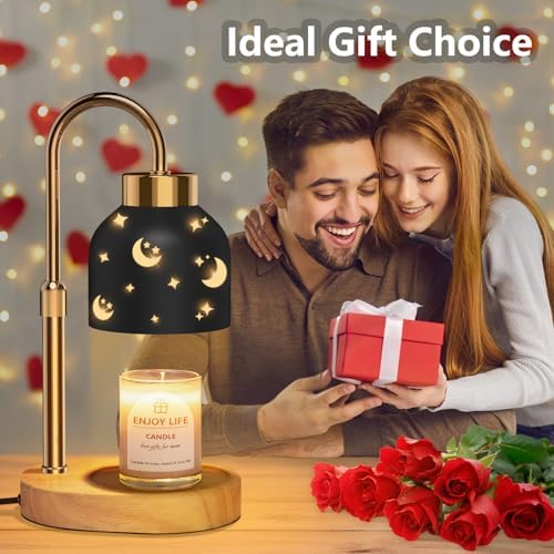 Candle Warmer Lamp with 2 Bulbs, with Dimmer Adjustable Height,Mothers Day Gifts,Vintage Home Decor,2/4/8H Timer