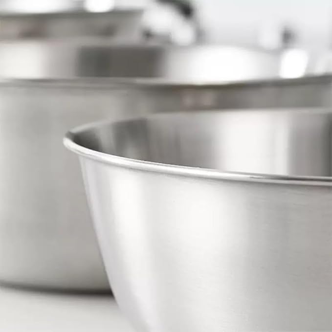 MANHONGYU Stainless Steel Mixing Bowls Set for Kitchen, Dishwasher Safe Nesting Bowls for Cooking, Baking, Meal Prepping, 3Pcs 2.5Qt,Stackable