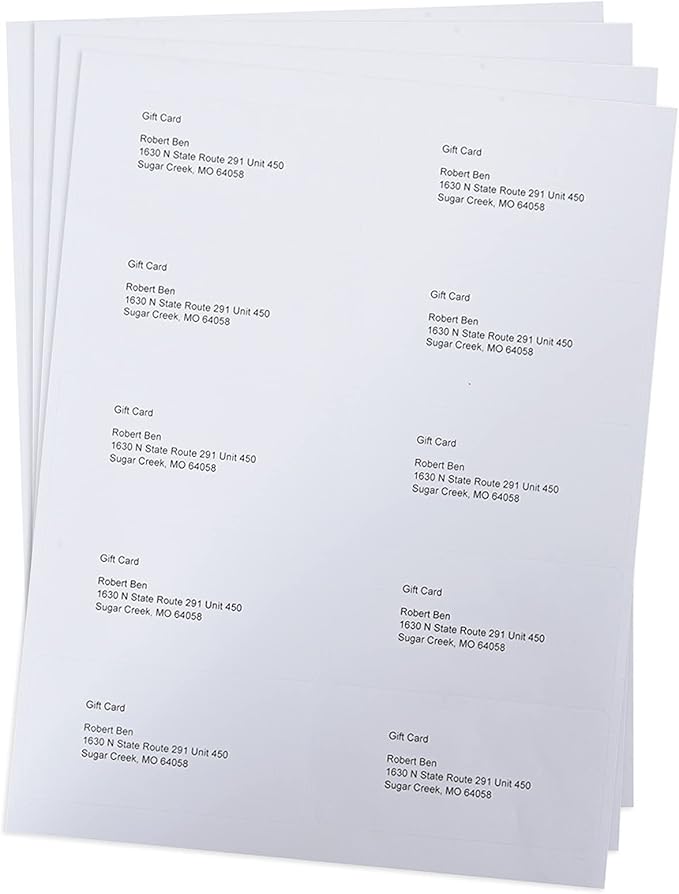 4000 Sheets 10 Up Labels, 2" x 4" for Laser/Inkjet Printer, Mailing Labels, Self Adhesive Customizable