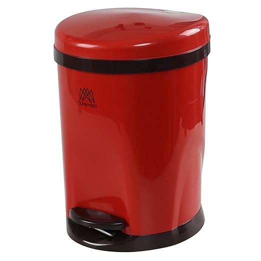 1.8 Gallon Small Multi-Functional Step Trash Can, Durable Plastic Waste Bin with Lid for Kitchen and Bathroom