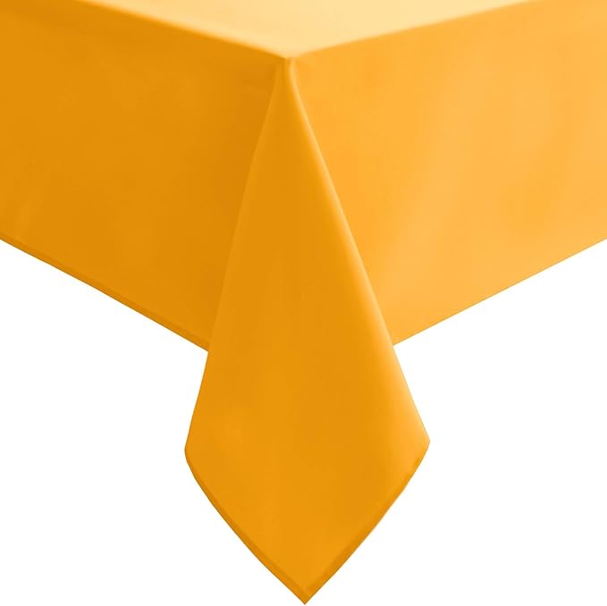 Hiasan Small Tablecloth for Square Tables - Waterproof and Spillproof Washable Fabric Table Cloth for Dining Room Spring Party (Orange Yellow, 40 x 40 Inch)