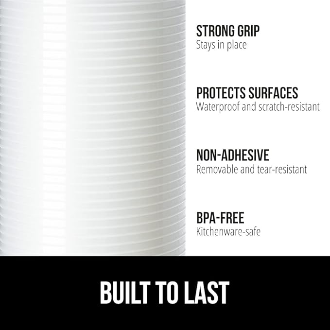 GORILLA GRIP DuraGuard Shelf Liner, Pack of 2 12x20, Non-Adhesive Cabinet Liners for Kitchen Drawers, Shelves, Refrigerator, Pantry Storage, Bathroom, Durable Waterproof BPA Free Ribbed Plastic, Clear