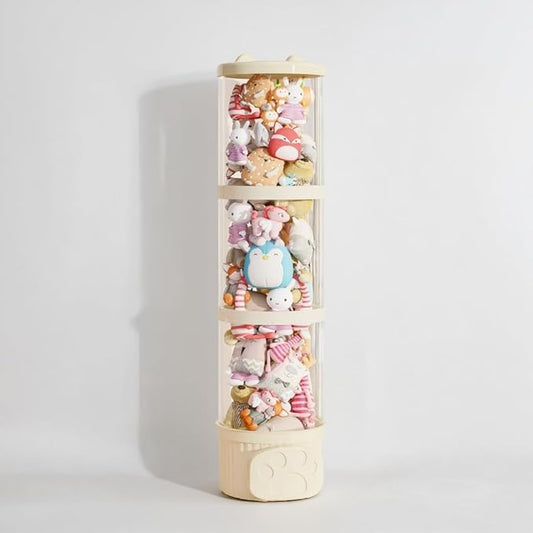 LALABOO Stuffed Animal Storage Tube Organizer – 42” Tall Transparent Hanging Tube for Plush Toy Storage, Space-Saving Kids Room Organizer for Stuffed Animals, Soft Toys, Blankets & More