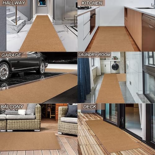 2' x 5' Runner Rugs with Rubber Backing, Indoor Outdoor Utility Carpet Runner Rugs, Sand, Can Be Used as Aisle for The RV and Boat, Laundry Room and Balcony