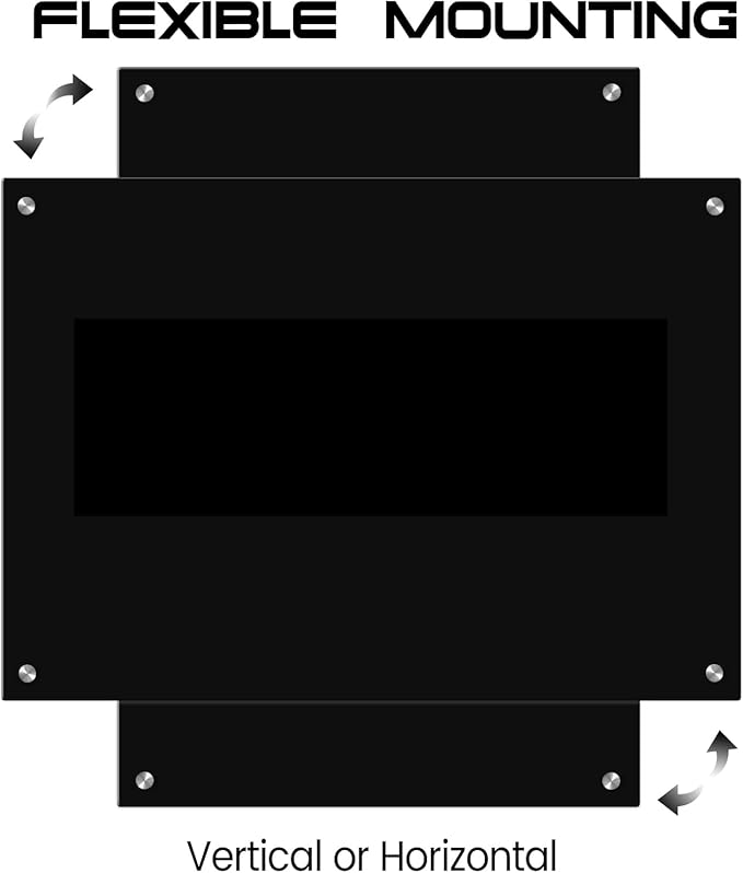 Magnetic Glass Whiteboard 48" x 36" Dry Erase Board Frameless Premium Tempered Galssboards Wall Mounted Glossy writeboard with Eraser, Marker Tray for Interactive Office, (Black)