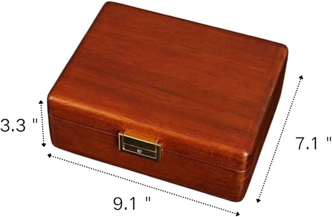 Bescott 2 Layer Solid Wooden Jewelry Box with Lock and Key for Women Men Vintage Velvet Wood Jewelry Organizer Storage for Earrings Rings Necklaces Bracelet Watch Mother’s Day Gift