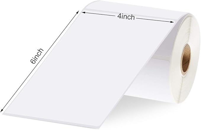 9527 Product 4x6 Direct Thermal Shipping Labels for Zebra 2844 ZP-450 ZP-500 ZP-505,Blank,450 Labels/Roll, 1" Core,Total 4 Rolls