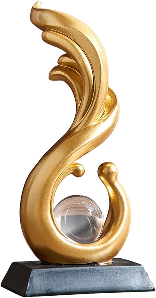 AWNR Abstract Art Deco Decor Statues for Home,Shelves,Table,Living Room, Dining Room,Modern Sculpture Decoraciones of Homes for Sale (Gold A)