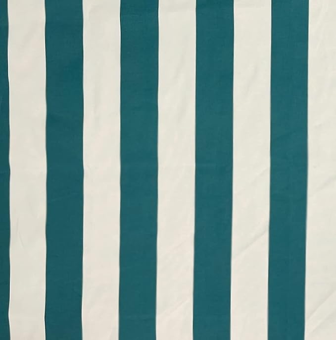 RSH DECOR: Tufted Adirondack Chair Cushion | 42.5” x 21” | All-Weather Spun Fabric | Water and Fade-Resistant | Outdoor Cushion for Patio Furniture | Peacock & White Stripe