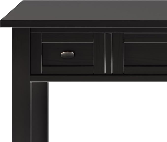 SIMPLIHOME Warm Shaker Desk - 48-Inch Wide Solid Wood Writing Desk in Hickory Brown, Transitional Home Office Computer Table for Workspace or Study with Flip-Down Keyboard Tray and 2 Drawers