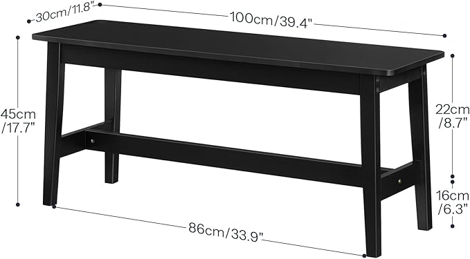 HOOBRO 39.3'' Bamboo Dining Bench, Farmhouse Kitchen Table Bench, Kitchen & Living Room Furniture, Easy to Assemble, Sturdy and Stable, Black BK03CD01G2