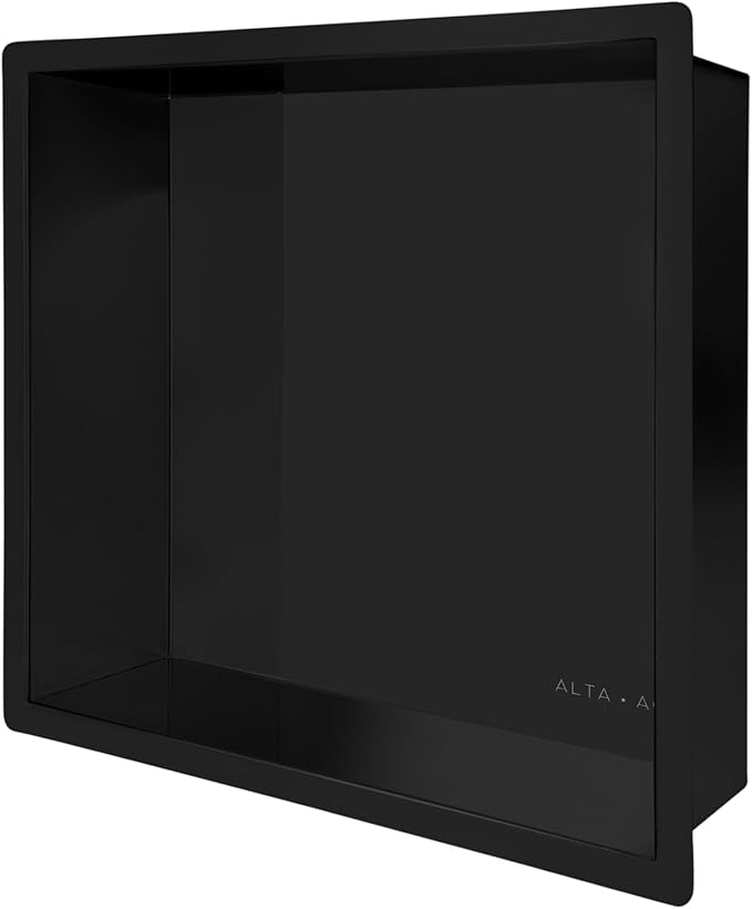 Shower Niche Lightweight Stainless Steel Easy Install Tile Needed Wall Niche Recessed Shower Shelf for Bathroom Storage (Matte Black, 13"x13")