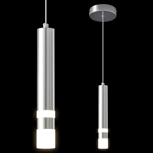 Modern Pendant Light Kitchen Fixture Dimmable LED Chrome Mini Pendant Lighting fo Kitchen Island Bedroom Bedside Table Small Pendant Lights (1-Pack)