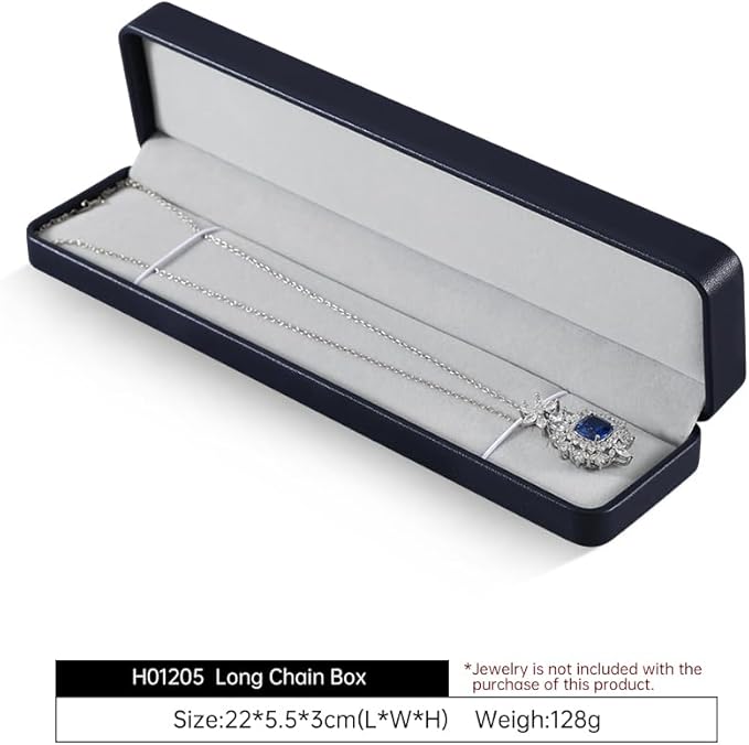 Bracelet Box, Leather Necklace Gift Box,Premium Small Jewelry Box,Luxury Gift Box For Chains (Blue)