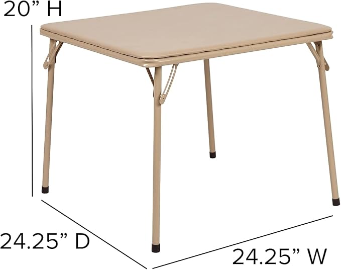 Flash Furniture Mindy Kids Tan Folding Table with Padded Top and Powder Coated Locking Legs