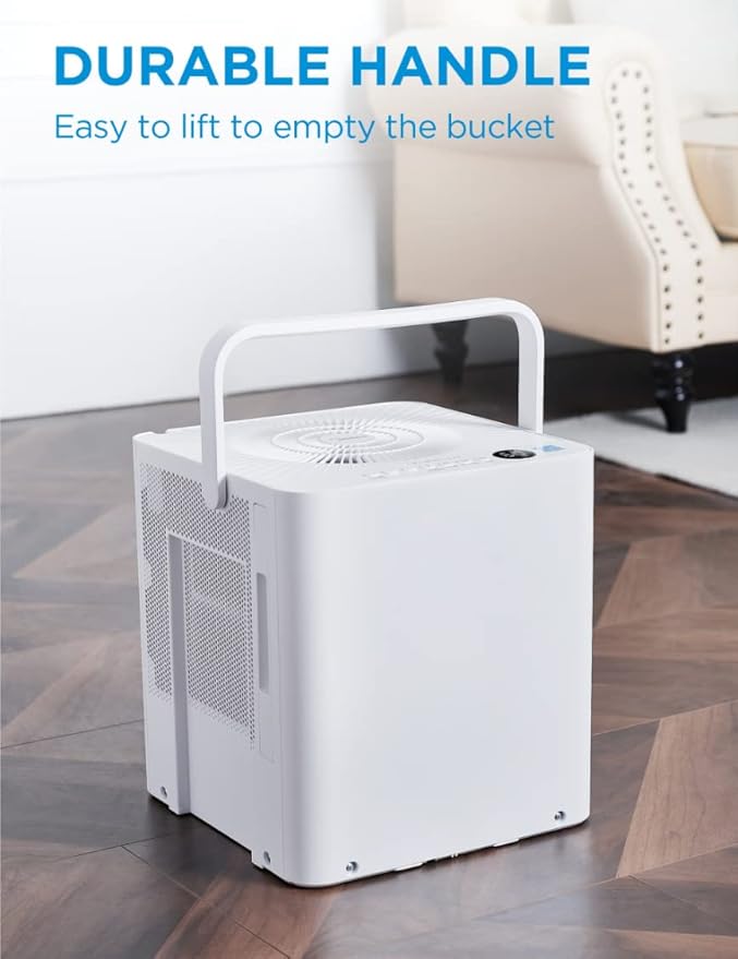 Midea Cube 50 Pint Dehumidifier for Basement and Rooms at Home for up to 4,500 Sq. Ft., Smart Control, Compatible with Alexa (White), Drain Hose Included, ENERGY STAR Most Efficient 2023
