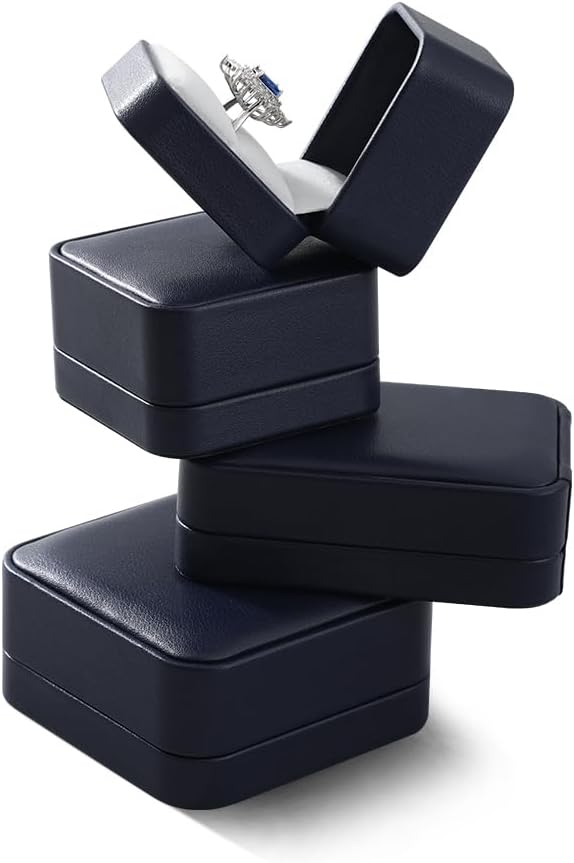 Bracelet Gift Box, Leather Gift Box For Men,Premium Small Gift Boxes,Luxury Bangle Box (Blue)