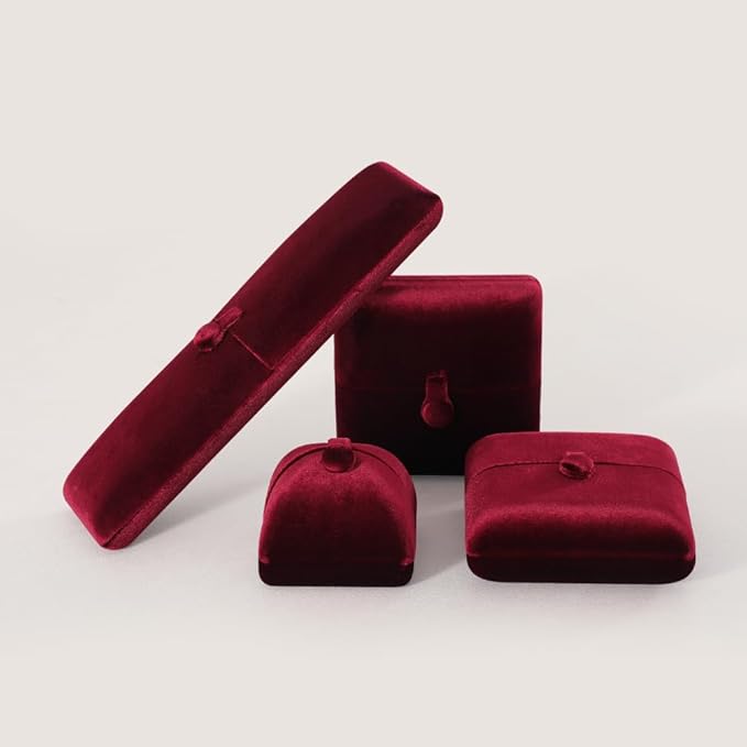 Necklace Jewelry Box，Velvet Gift Boxes for Women，Men Valentine Bracelet Long Display Cases (Red)