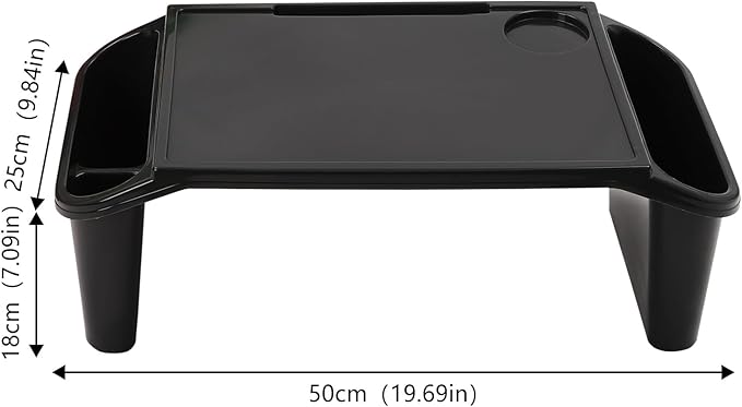 6 Pack Kids Lap Desk Tray with Storage Slots, Stackable Portable Lap Tray - Multicolor Kids Plastic Table, Activity Trays, Laptop Desk for Bed, Nursery, Reading, Doing Homework, 19.7x9.8x7.1''