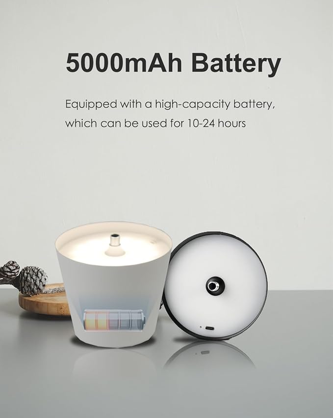 Cordless Table Lamp, Rechargeable Table Lamp with Touch Dimmable Control, Portable LED Desk Lamp for Indoor Patio (White-Rectangle, 2)