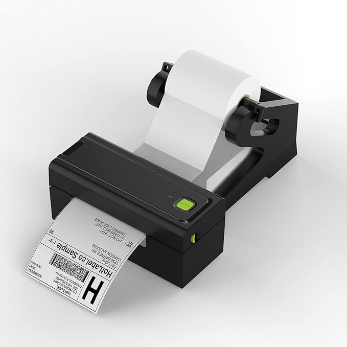 4x6 Bluetooth Shipping Label Printer with Holder Stand – Fast, Easy Setup, Compatible with Windows, Mac, Android & iOS