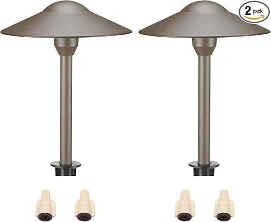 Lumina Lighting® 4W Landscape Lighting 12V Landscape Lights Low Voltage Landscape Path Lights Warm White Waterproof Outdoor Replaceable G4 LED Bulb for Garden Pathway Lawn Yard (Bronze) (2-Pack)