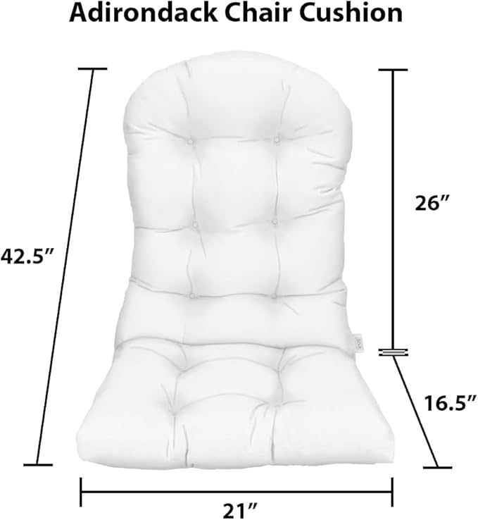 RSH DECOR: Tufted Adirondack Chair Cushion | 42.5” x 21” | All-Weather Spun Fabric | Water and Fade-Resistant | Outdoor Cushion for Patio Furniture | Oakmont Hightown Festival