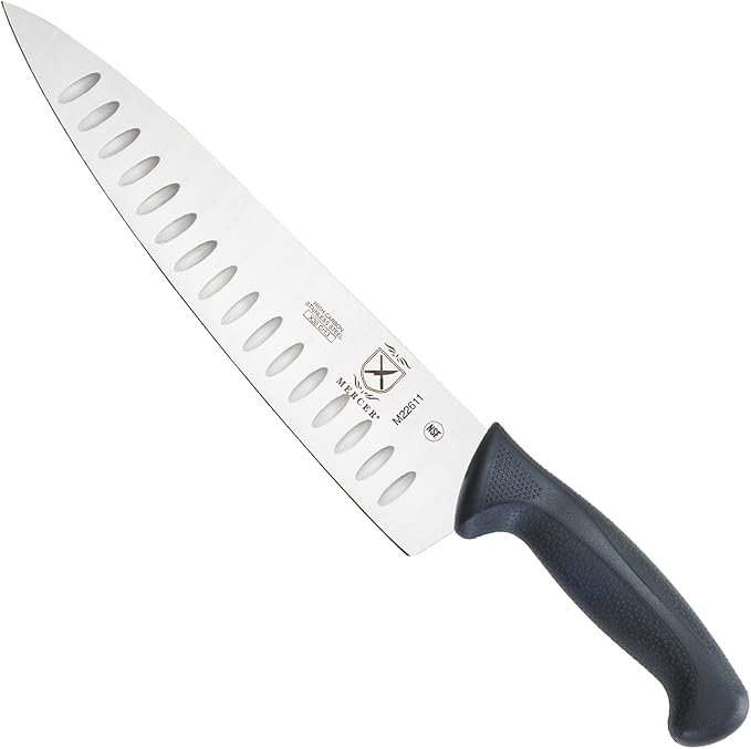 Mercer Culinary M22611 Millennia Black Handle, 10-Inch Granton Edge, Chef's Knife