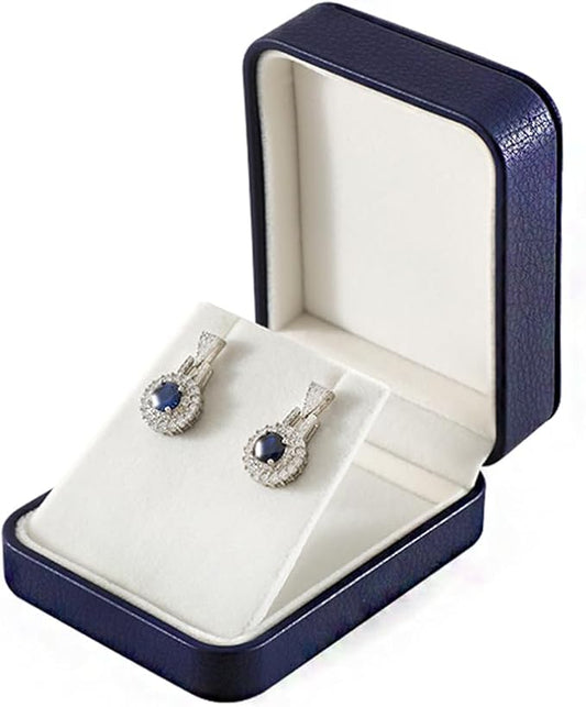 Leather Earring Jewelry Box, Blue Earring Storage,Small Earring Gift Box For Engagement, Wedding,Premium Earing Display Box