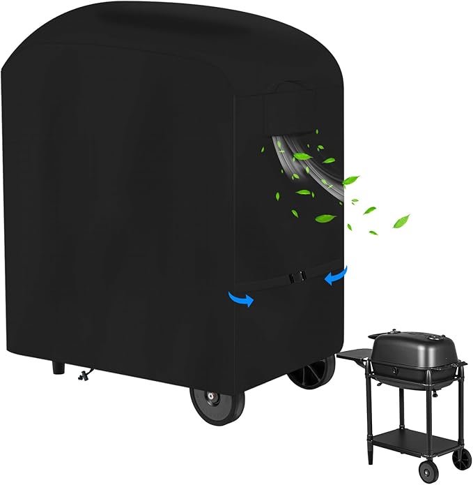 PK 300 Grill Cover,Heavy Duty 600D Oxford Covers for PK300 Grill and BBQ Smoker, Waterproof Dustproof UV Resistant Anti-Fading,Black, 35 * 15 * 32in
