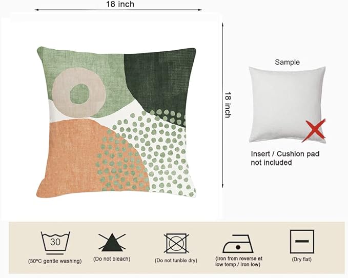 Jartinle Mid Century Modern Throw Pillow Covers 18x18 Set of 4 Boho Aesthetic Geometric Pillow Covers for Outdoor Couch Sofa Minimalist Home Deco