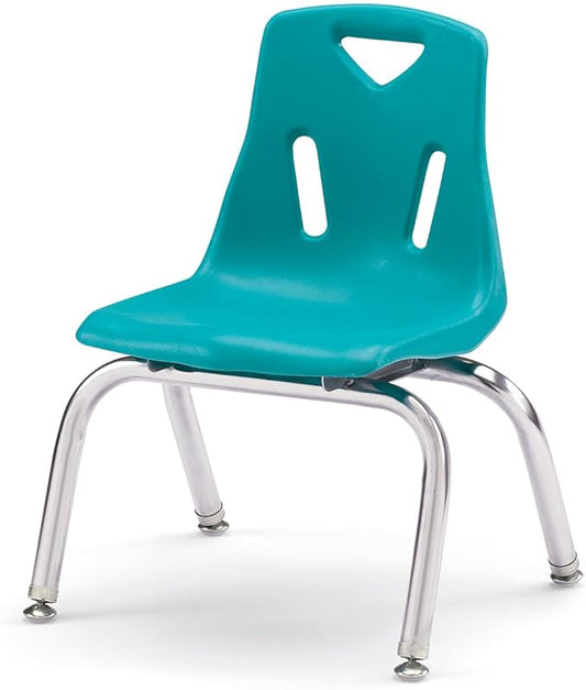 Berries Jonti-Craft 8140JC1005 Stacking Chair with Chrome-Plated Legs, 10" Height, Teal