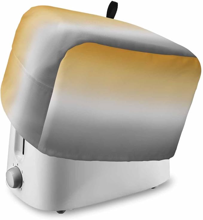 Toaster Cover 4 Slice Yellow and Grey Ombre Toaster Oven Cover with Pockets Gradient Color Dustproof Bakeware Protector Small Kitchen Appliance Dust Covers and Fingerprint Protection for Women