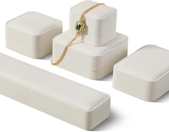 Necklace Box, Leather Gift Box,Premium Jewelry Boxes,Luxury Necklace Boxes For Jewelry Gift,Pendant (White)