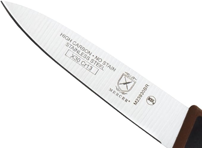 Mercer Culinary Millennia Color Handle Cutlery 3" Slim Paring Knife Brown