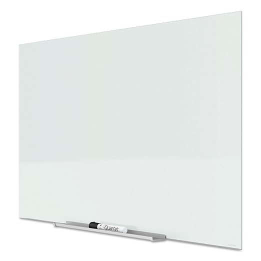 Quartet Glass Whiteboard, Magnetic Dry Erase Board, Wall Mounted Whiteboard for Office, School and Home, 74" x 42", White (G7442IMW)